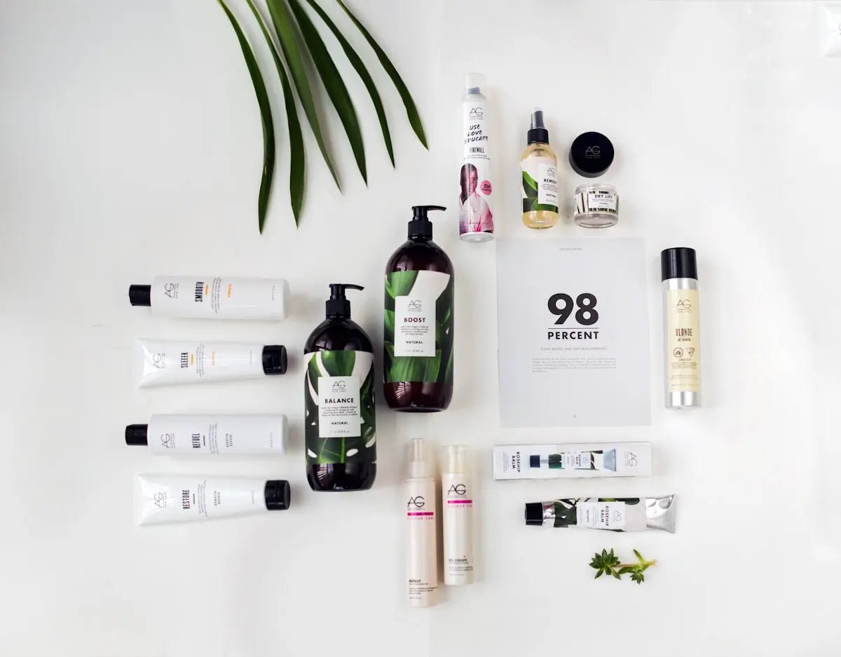 a white table topped with lots of skin care products