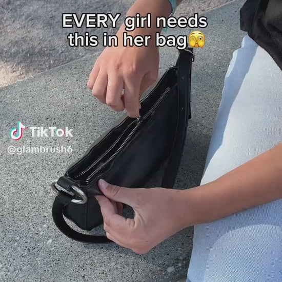 SilkFlow Mini wireless hair straightening comb video demonstration – portable ceramic straightener in action on hair